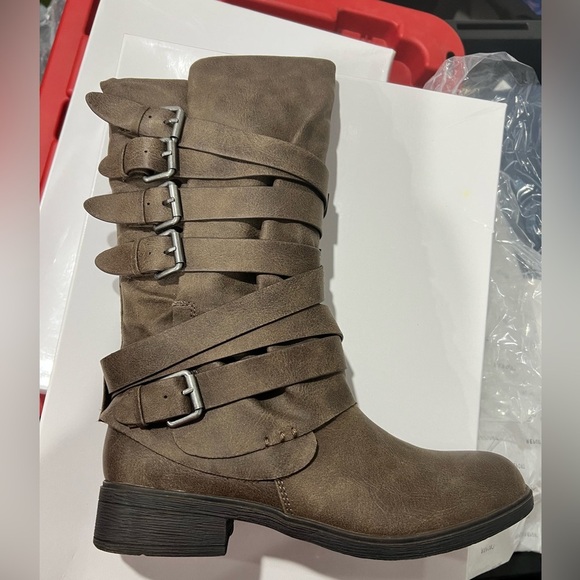 Report Shoes - Report brown taupe med tall boots‎ women’s HUCK 8.5 8 1/2 NEW NIB